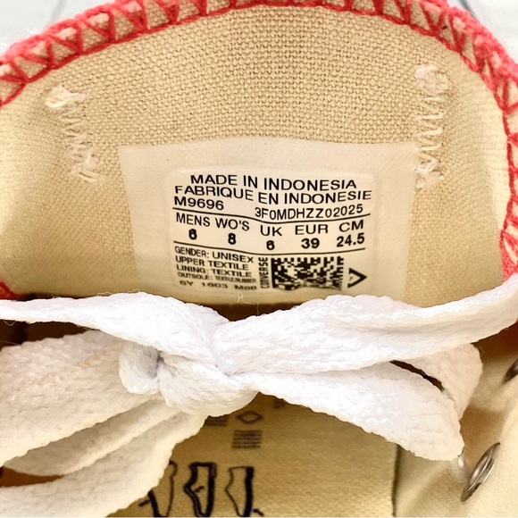 Converse Chuck Taylor All Star Lo Sneakers Red Lace Up Low Top Canvas Skate Shoe - Picture 14 of 16